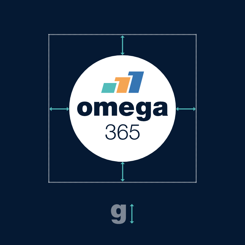 Omega 365's black white logo
