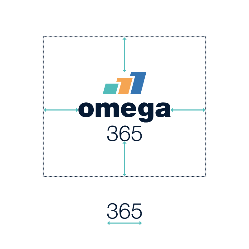Omega 365's black white logo