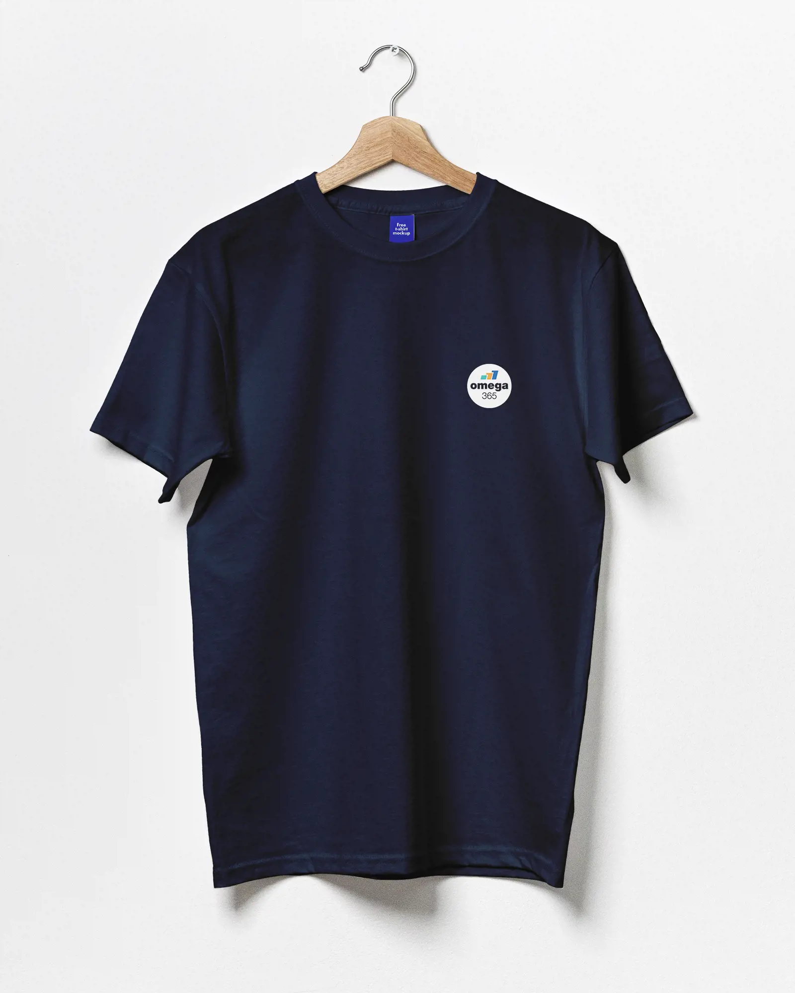 Dark blue T-shirt with Omega 365's logo.
